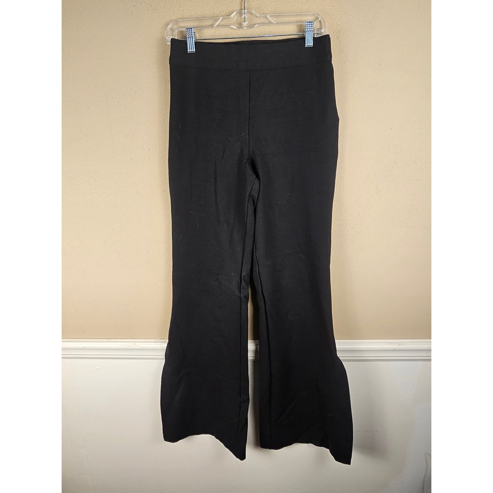 Spanx Womens Black Double Split Hem Wide Leg Perfect Pants Medium Tall